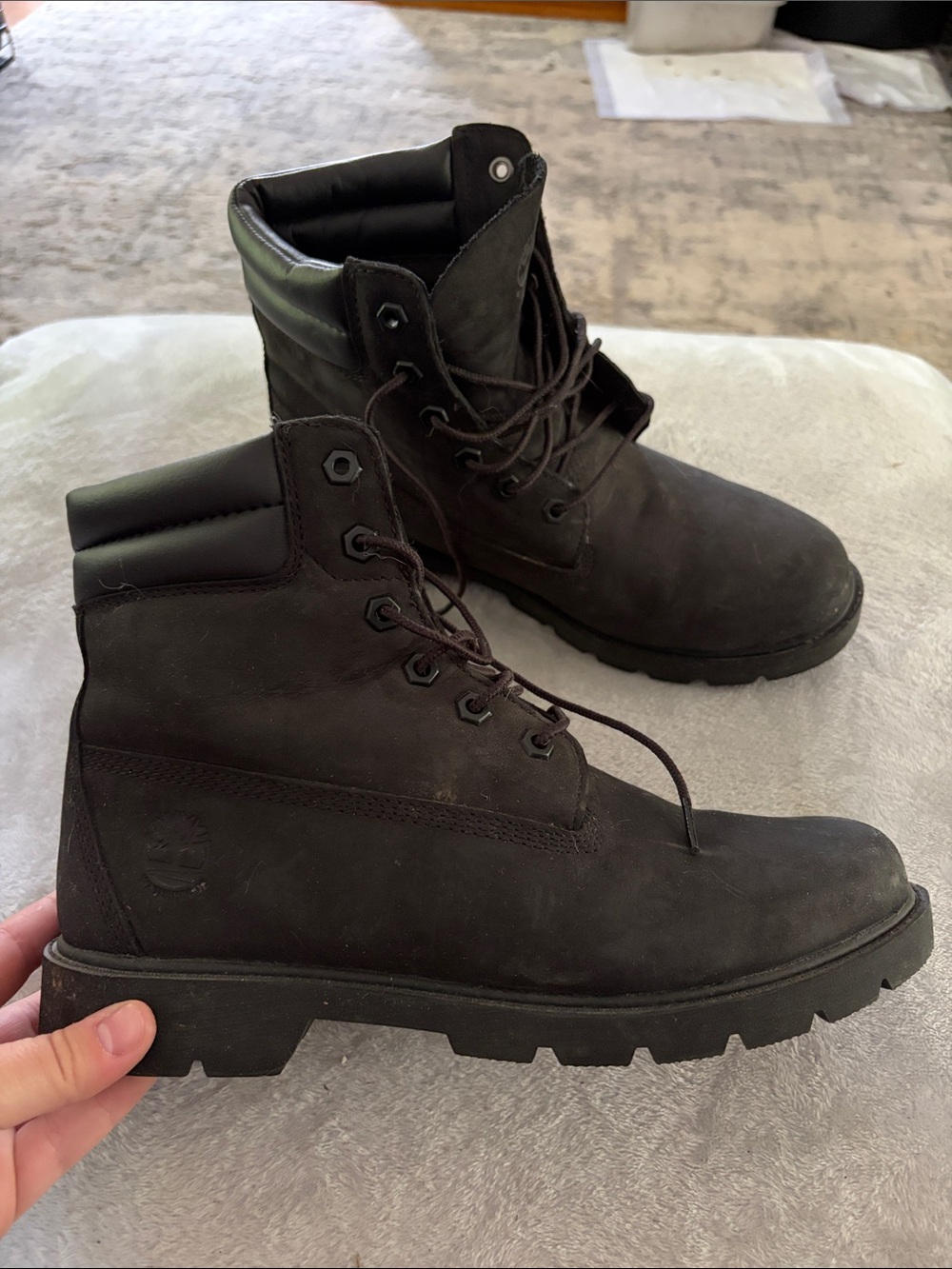 Timberland Black Lace-Up Work Boots